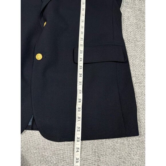 Vtg Brooks Brothers Blazer Mens‎ 43 Blue Brooksease Wool Gold Buttons Flaw - Picture 4 of 16